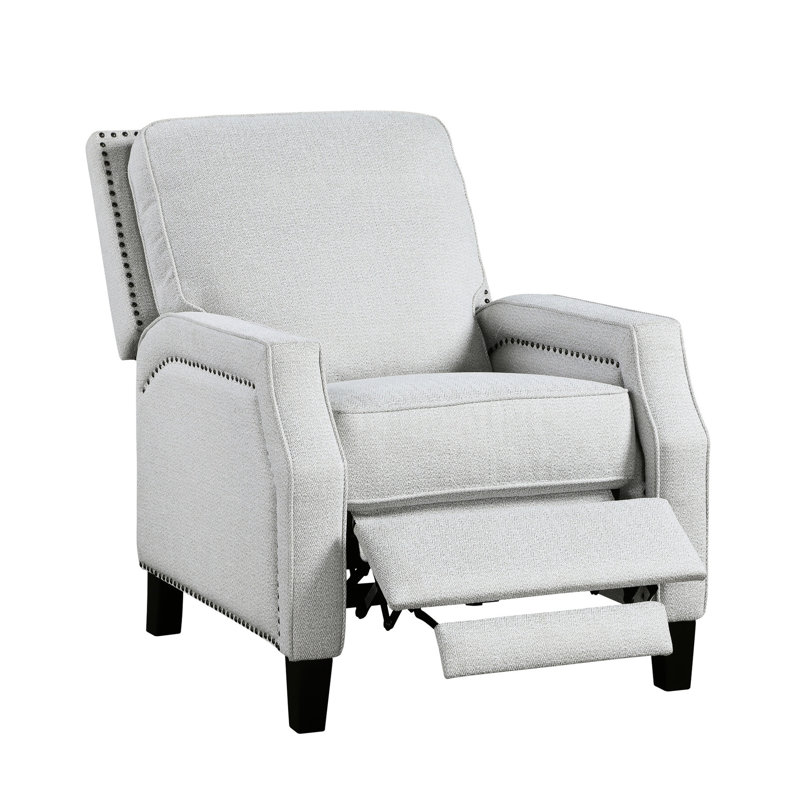 Chaise inclinable transitionnelle en chenille grise, rembourrée de mousse, d'une largeur de 38 po et d'une assise de 21,5 po de largeur