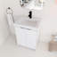 Meuble-lavabo autoportant de 24 po avec lavabo en résine, portes à fermeture en douceur-133670058