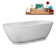 67" Streamline Soaking Freestanding Tub and Tray With Internal Drain