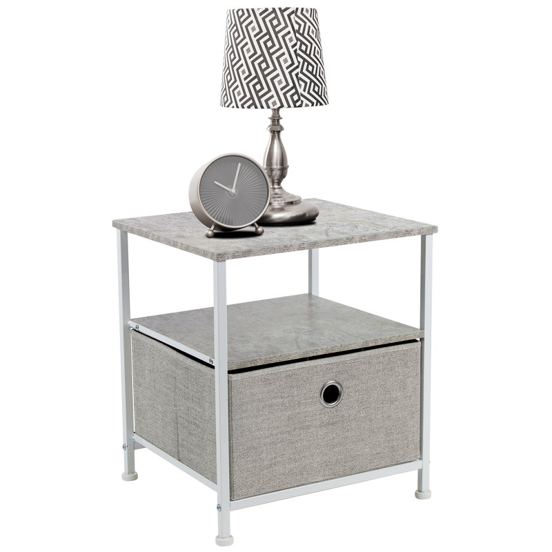 Sorbus Nightstand 1-Drawer Shelf Storage- Bedside Furniture & Accent End Table Chest, Grey