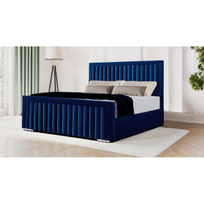 Miyon Upholstered Bed, Royal Blue, Super King (6')