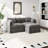 Modern Chenille Loveseat Sofa Couch With Ottoman-506217869-506217865