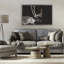 Cadre flottant foncé avec rennes dans la nuit, design par Amy Carroll-1398624841-1398624840