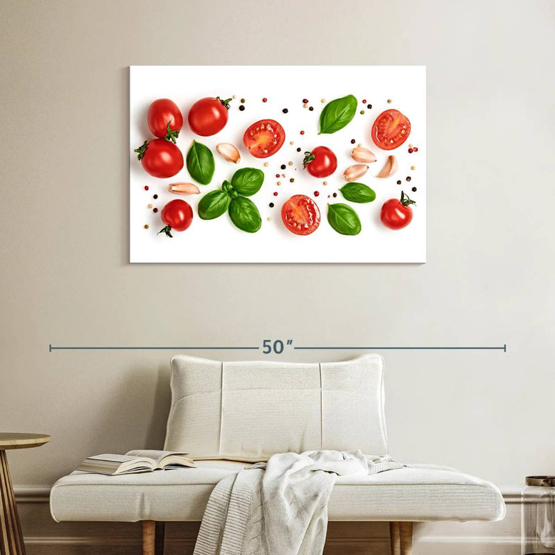 Yarlin, tomate, basilic et épices, H 26 po x l 39 po