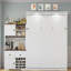 Lit escamotable avec armoire de rangement, support à vin, porte-verre, tiroirs et bande à DEL multicolore-473490111