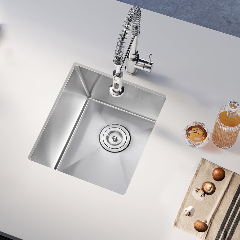 Évier de cuisine avec ensemble de drain encastrable L 15 po x l 17 po