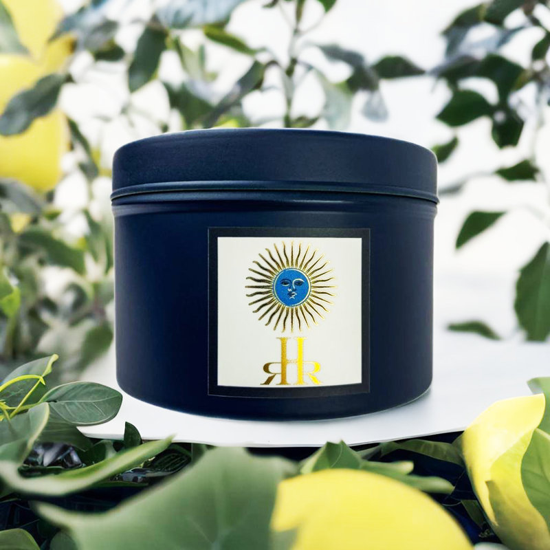 Bougie en étain eau de cobalt
