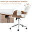 Chaise de bureau pivotante en similicuir inclinable et réglable en hauteur avec design en bois courbé-1603056805