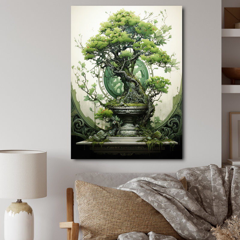 «Japon Art Serene Bonsai II», reproduction d'art sur toile florale, H 32 po x l 24 po x P 1 po, Toile tendue