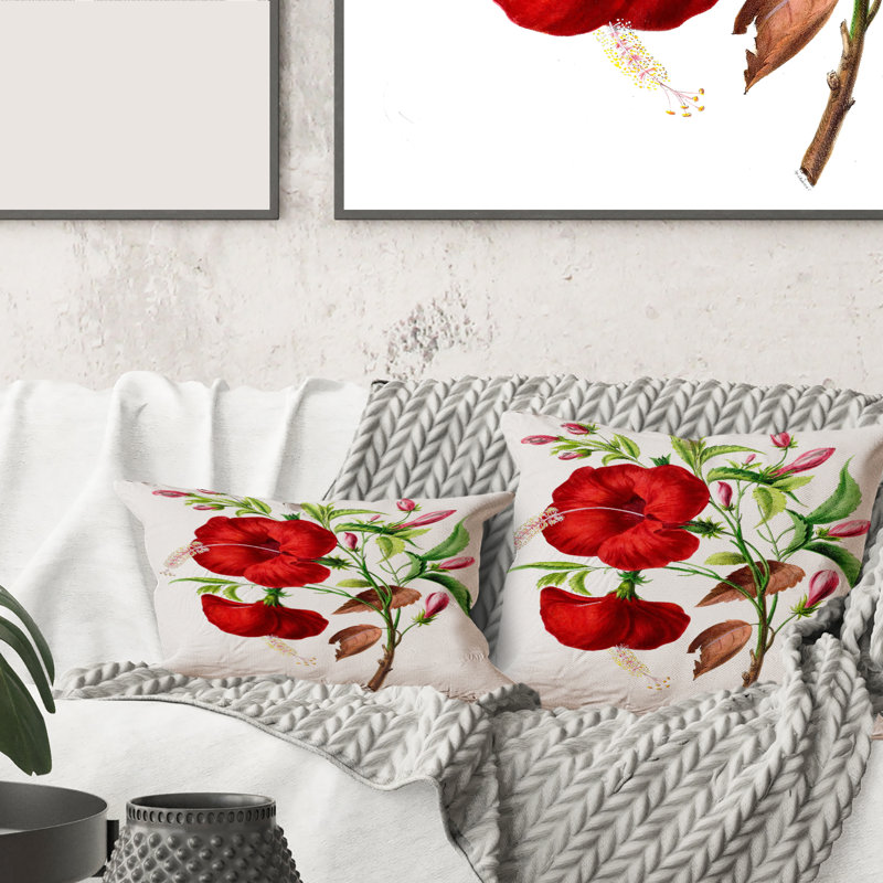 Flore américaine rétro I - coussin traditionnel imprimé