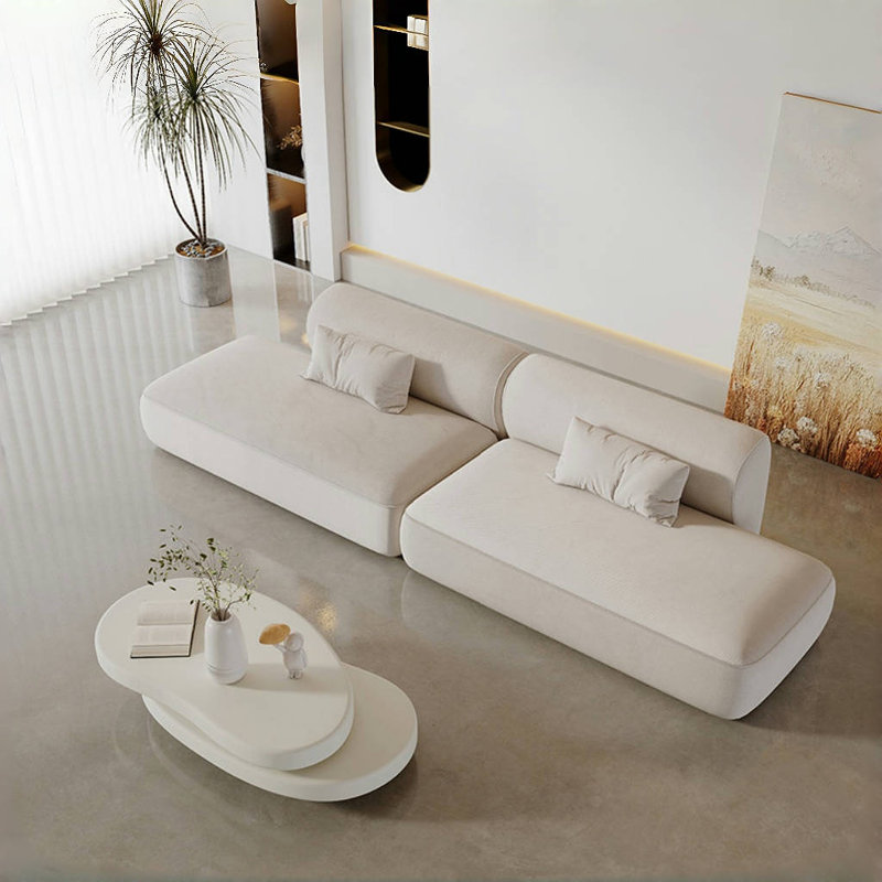Canapé de luxe moderne à lumière simple, H 30,71 po x l 125,98 po x P 31,5 po