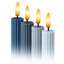 Ensemble de 4 Blue Dawn, bougies cannelées cannelées cannelées sans flamme à DEL de 10 po, télécommande et minuterie, bouton marche / arrêt, à intensité variable, à piles, mariage Menorah-1698461587