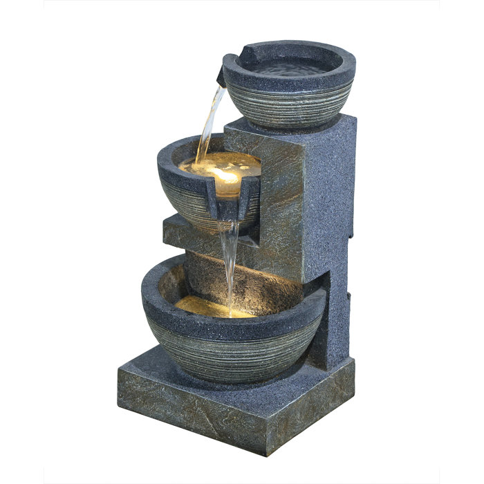 Hi-Line Gift Ltd. Weather Resistant Floor Fountain with Light & Reviews ...