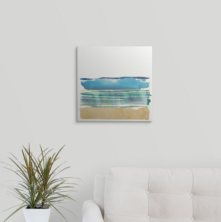 « par the sea i » par jess aiken, reproduction d’art, H 35 po x l 35 po x P 1,5 po, Toile