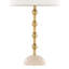 Ensemble de lampes de table élégantes avec base en travertin, métal et abat-jour chatoyant pour une décoration intérieure élégante