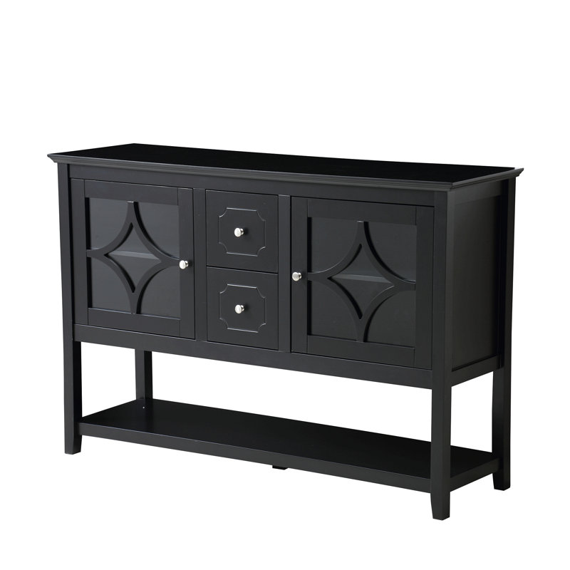 Media Cabinet With Adjustable Shelves For Console Storage
