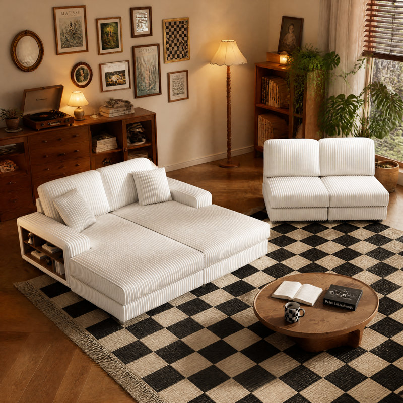 " Corduroy Sofa, Loveseat, Beige