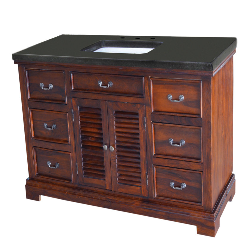 Ensemble de meuble-lavabo simple 48 po Noblitt, Teck naturel