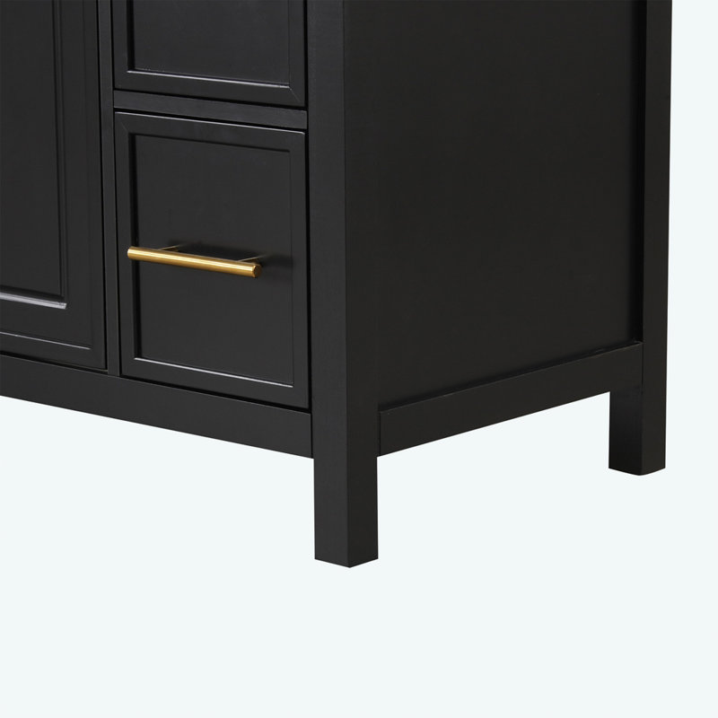 36" Bathroom Vanity with Sink Top, Black