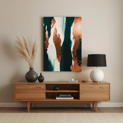 Abstrait couleur champ 65, art mural en métal bleu