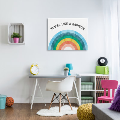 You’Re Like A Rainbow Expression Watercolor Motif Arches Grey Farmhouse