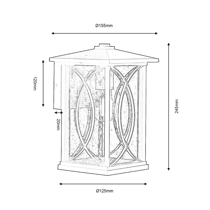 Paolo Black Outdoor Wall Lantern, 25" H x 15.7" W x 16" D