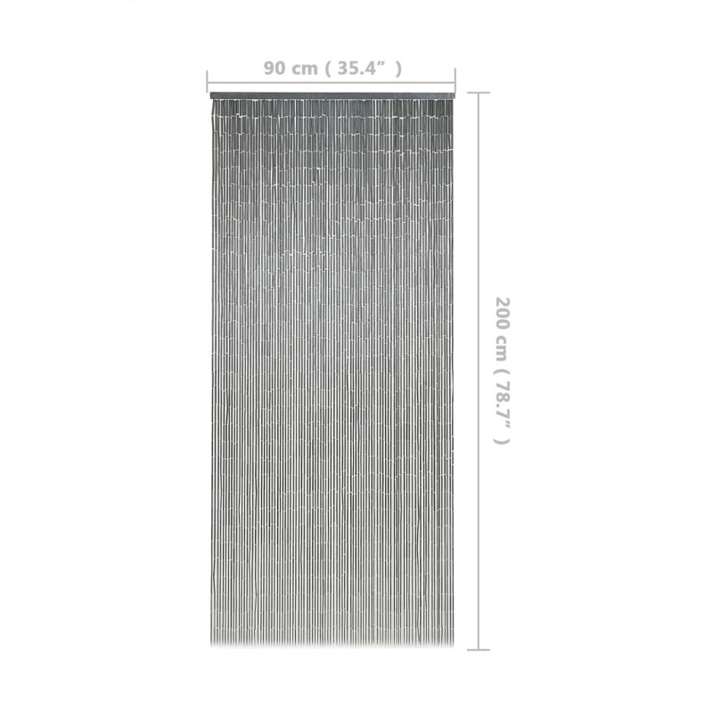 vidaXL Insect Door Curtain Bamboo 35.4"x78.7", Gray, 35.43" W x 78.74" L