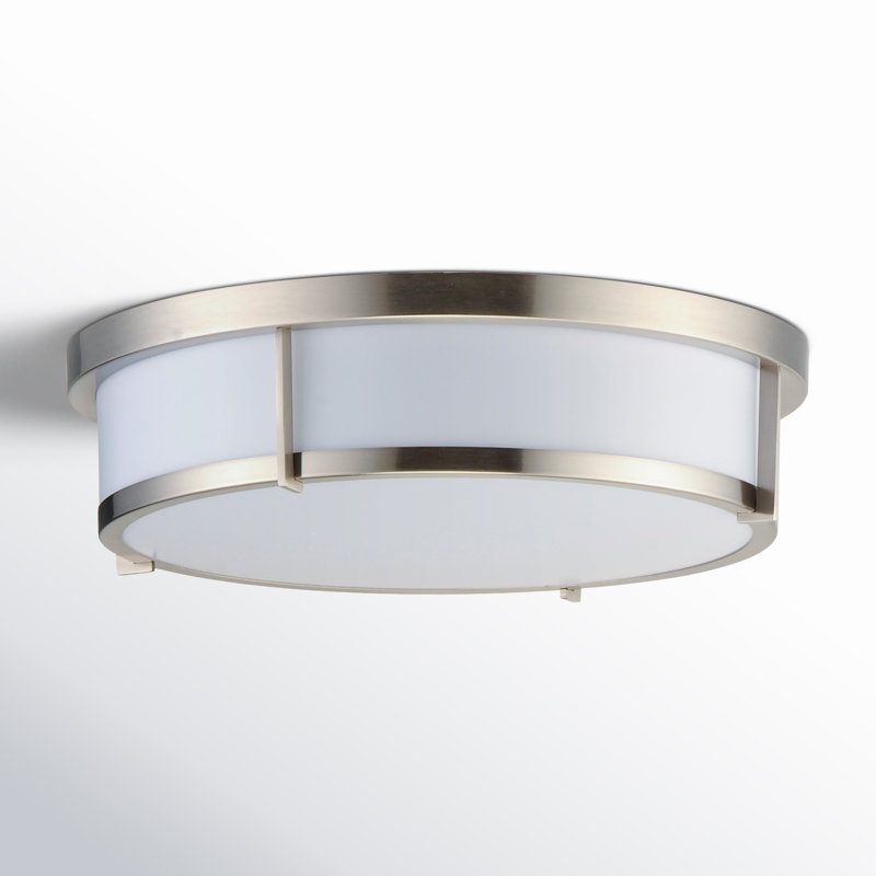 Briella Acrylic Flush Mount, Satin Nickel