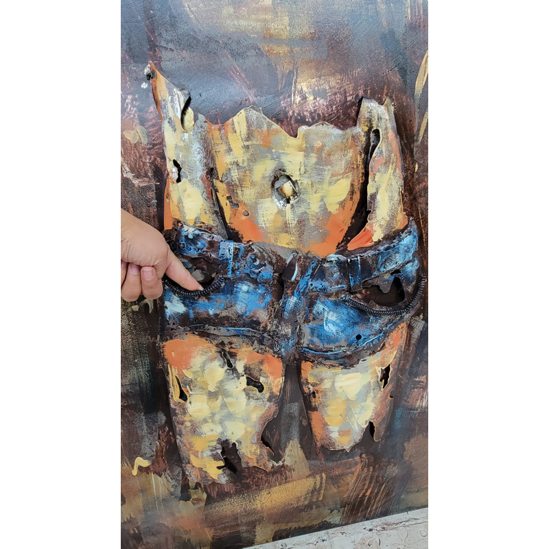 «Bare Midriff», figure féminine en shorts en Jean, art mural en 3D, peinture découpée en métal
