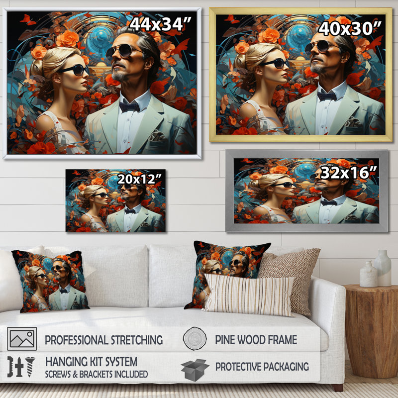 Surrealism Galas Dream Portraits - Surrealism Wall Decor, Toile tendue, H 16 po x l 32 po x P 1 po
