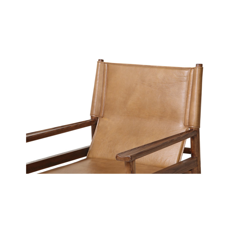 Remy Leather Arm Chair, Tan Genuine Leather