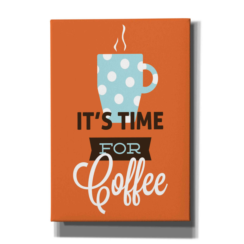 «Coffee Time (Orange)» par Genesis Duncan, estampe numérique sur toile, H 26 po x l 18 po x P 0,75 po