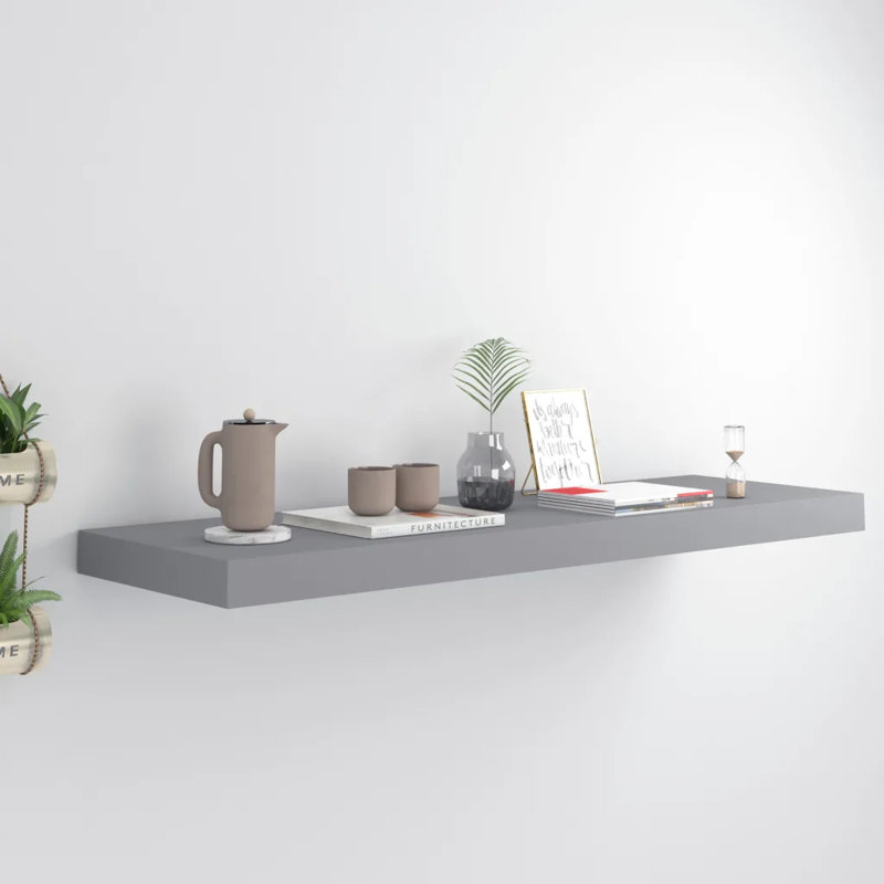 Artamas Floating Shelf, 3.8" H x 80" W x 23.5" D, White