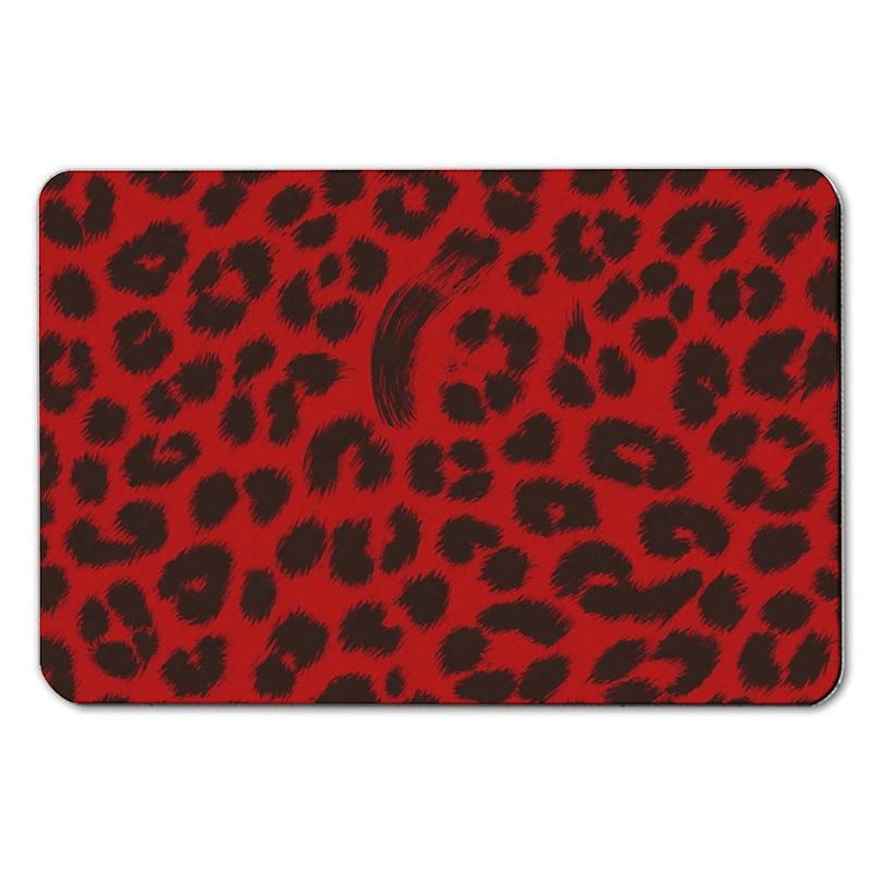 Tapis de bain à imprimé léopard rouge audacieux, 36 x 24