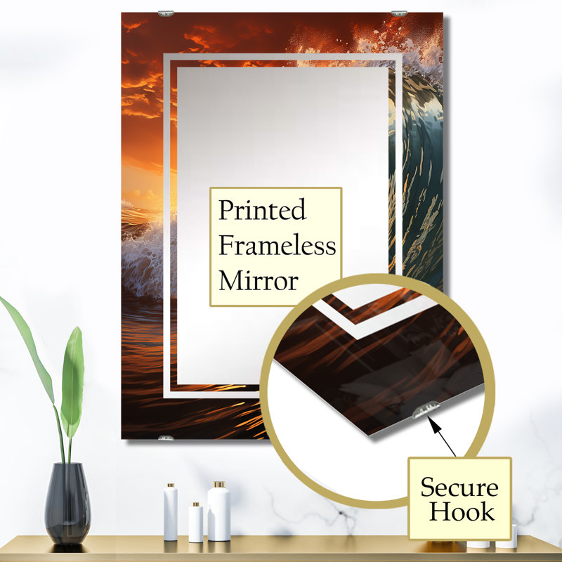 Grand miroir mural Baelyn - Coastal Beach MIR139380, 40 po x 30 po