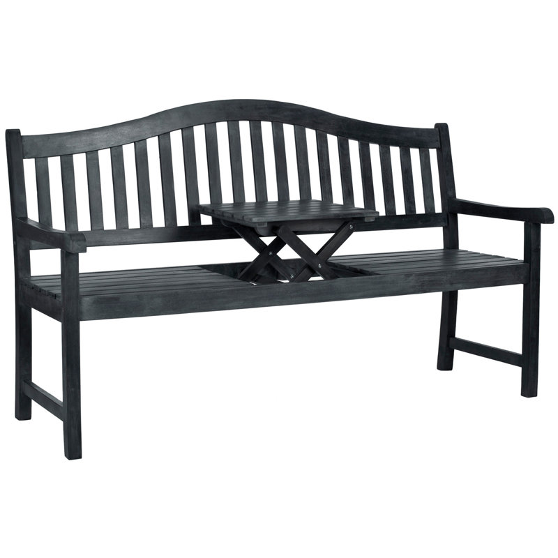 Banc de jardin en bois Volusia, Gris ardoise foncé