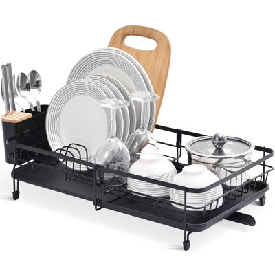 Large Capacity Stainless Steel Dish Rack, Adjustable Dish Drying Rack