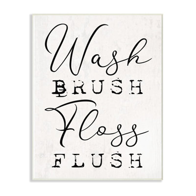 «Wash Brush Floss Flush» par Daphne Polselli - reproduction d'art texturée