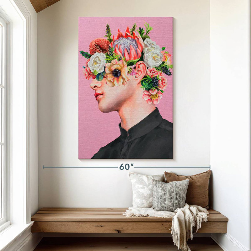 Face florale II, H 51 po x l 34 po