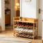 Bamboo Shoe Rack for Entryway, 4-Tier Shoe Organizer with Large Capacity, Sturdy Natural Bamboo Shelf for Living Room, Bedroom, and Balcony