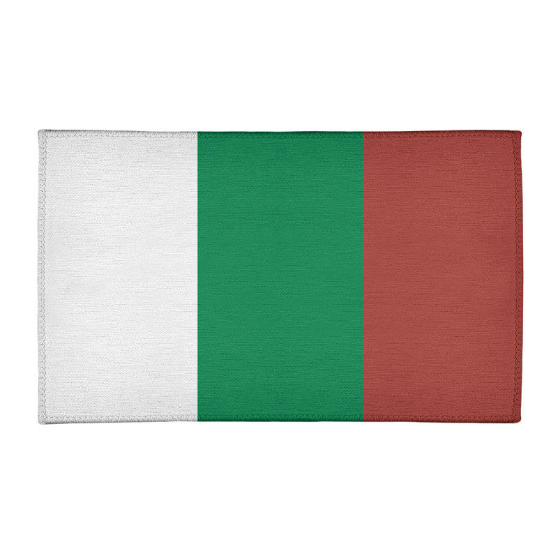 Tapis à rayures vert/doré, Rectangle 3 pi x 5 pi