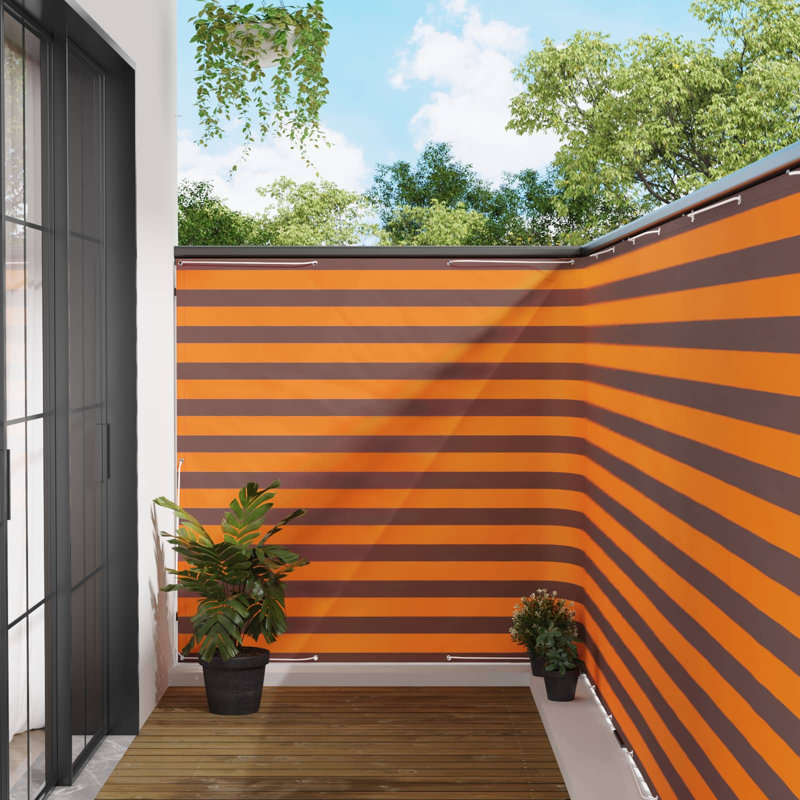 vidaXL Balcony Privacy Screen Fabric with PU Coated Outdoor Garden Terrace, 150cm H x 400cm W x 2cm D, Brown/Orange