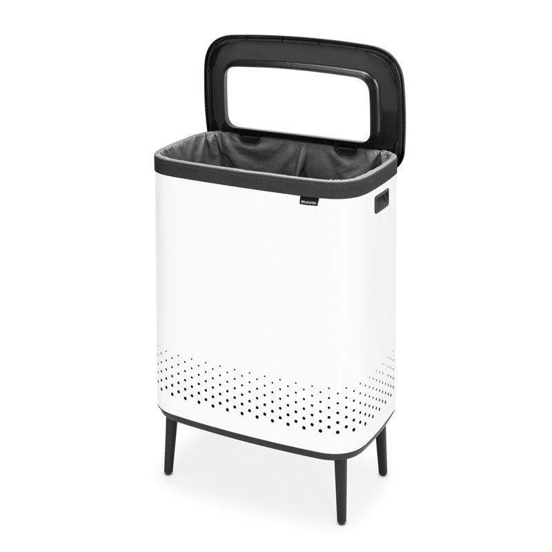 Brabantia Bo Hi 2 x 45 Litre Laundry Bin, White