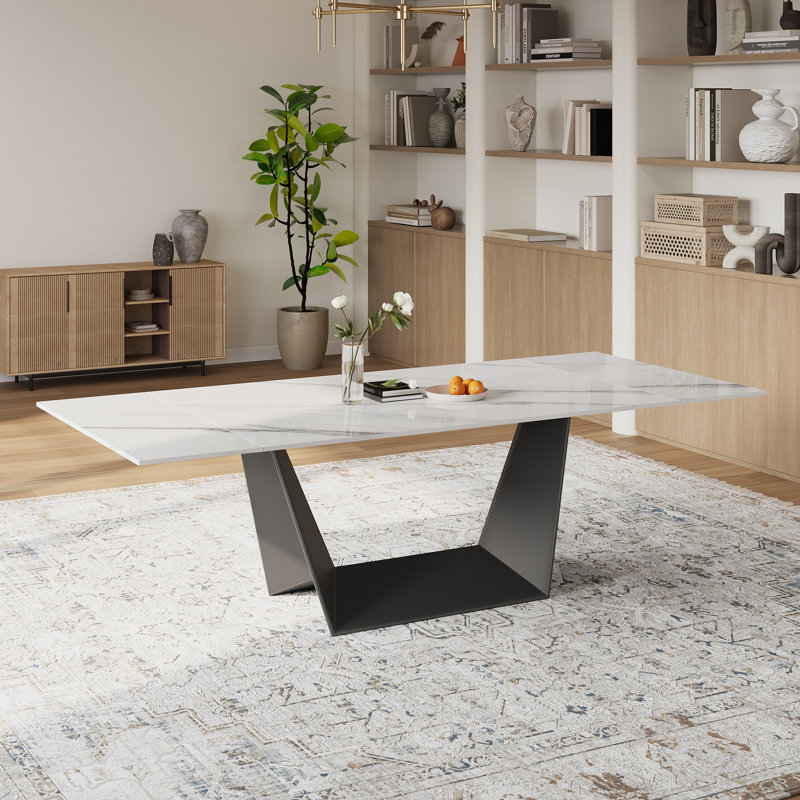 Ensemble de table de salle à manger extensible de 63 à 94,5 po avec 8 chaises