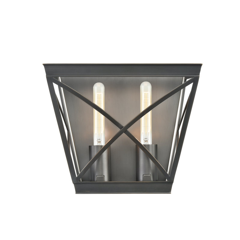 Lattice Flush Mounted Sconce, Urban Bronze
