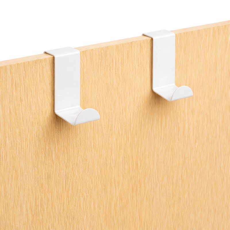 Ensemble de 2 crochets simples au-dessus de l'armoire en acier inoxydable brossé, Blanc