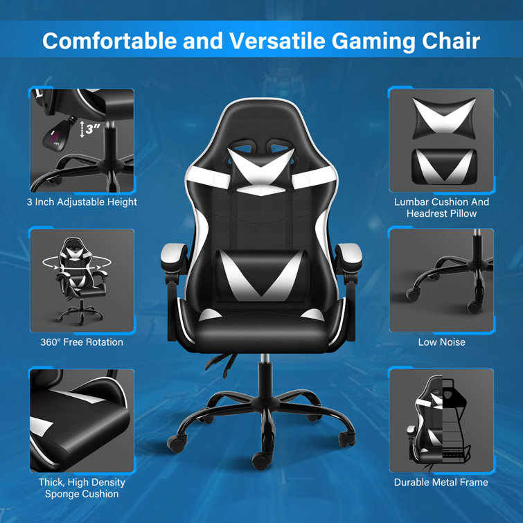 Gaming Chair Ergonomic Leather Recliner ng Computer Chair High Back  Adjustable Swivel Executive Office Desk Chair Sport Video Game Chair Inbox  Zero - Yahoo Shopping