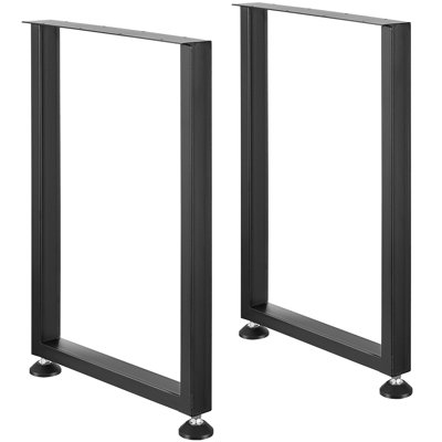 28 pieds de meubles réglables de 28 pouces, ensemble de 2 pieds de table de bureau carrés en acier renforcé pour le bricolage, charge maximale de 1000 lb, pieds de bureau robustes, installation rapide et accessoires riches, pieds noirs