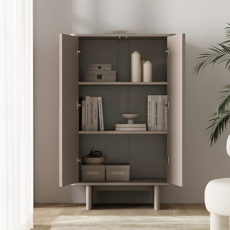 Armoire d'appoint moderne 32 "avec tablettes réglables Ella, Moka