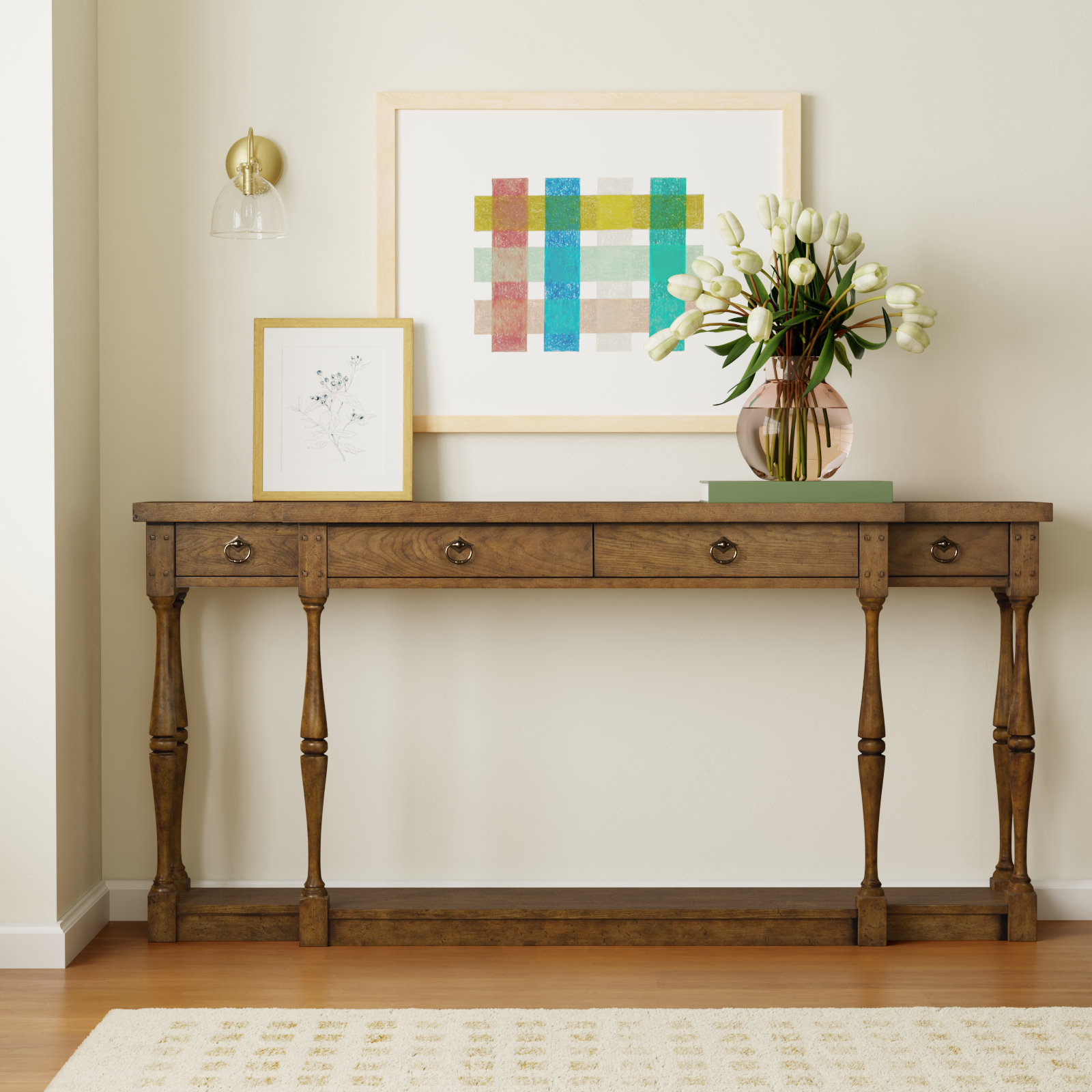 Sanctuary 72" Console Table, Light Ash